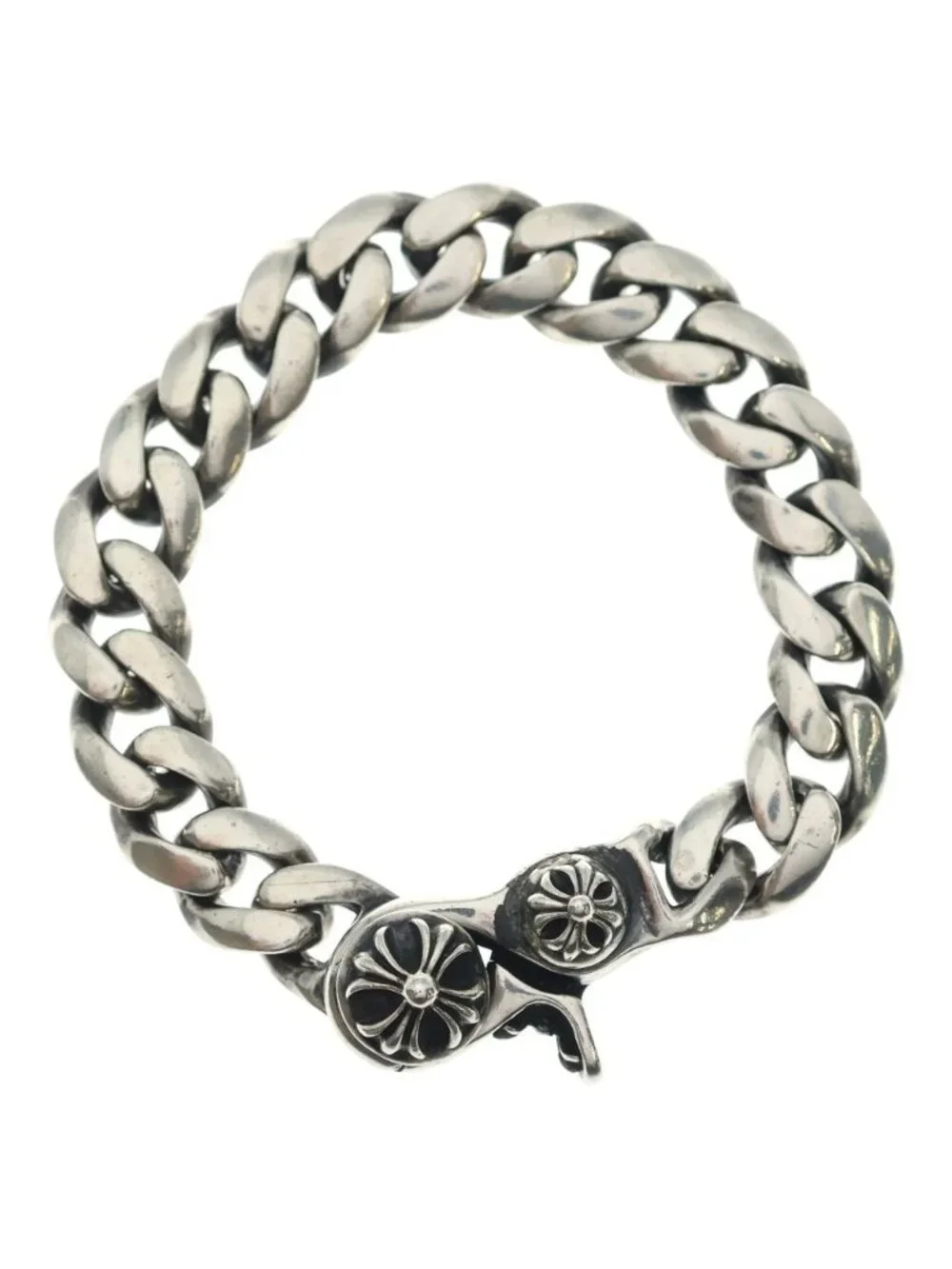Chrome Hearts Clsc Chn Lnk Sml Classic Link Small Clip Bracelet 18 Links Silver